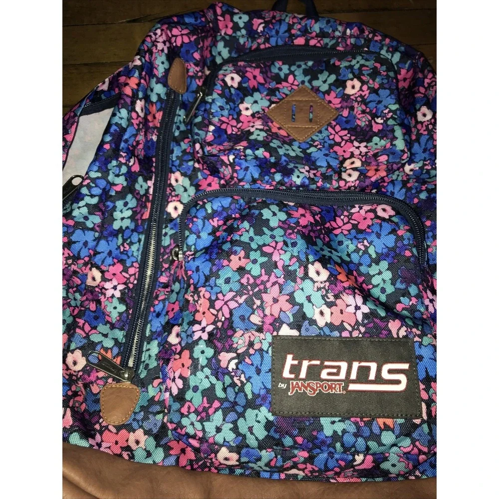 Trans By Jansport Backpack‎ Full Size Floral Blue/Pink